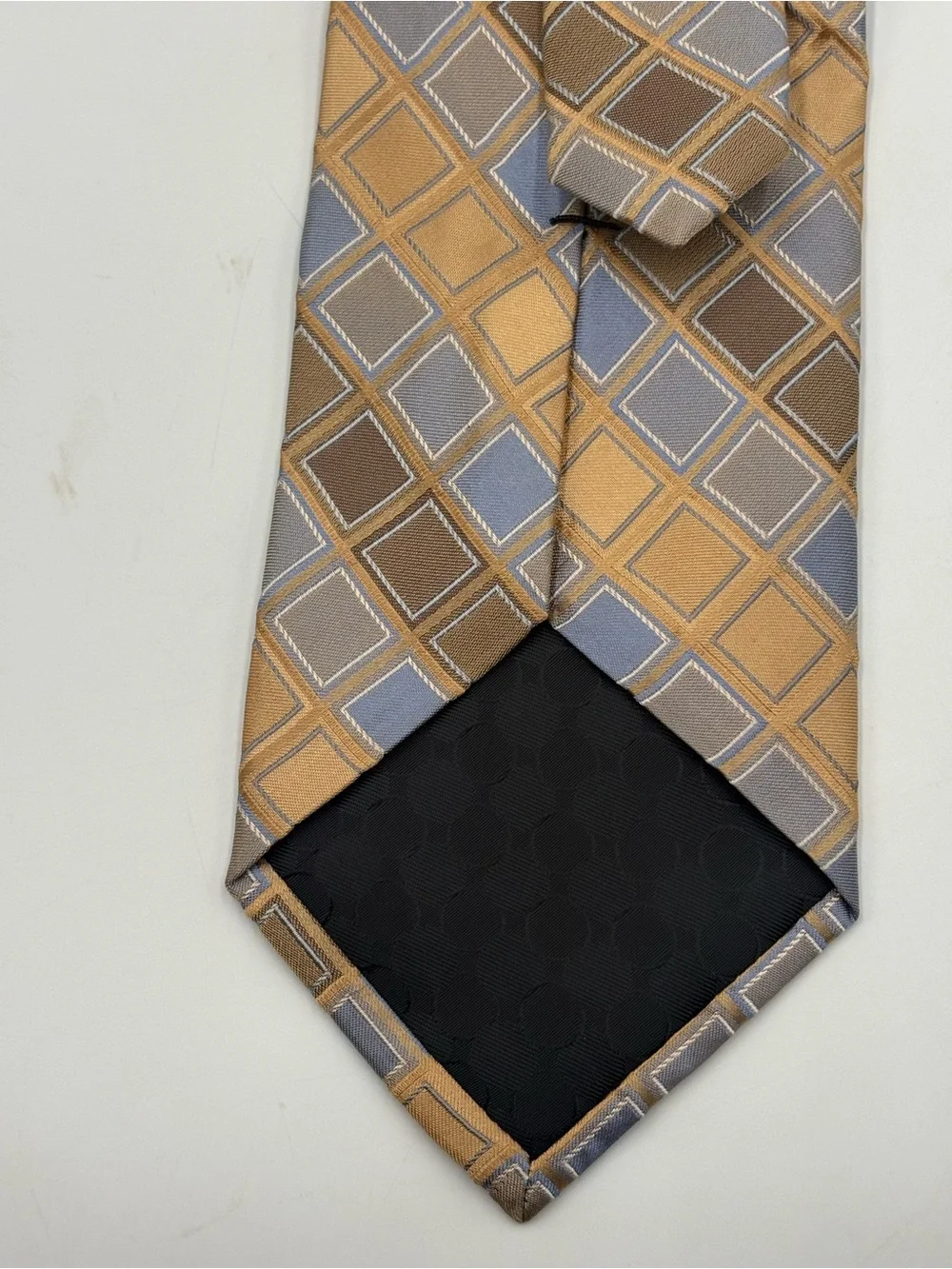 Perry Ellis Portfolio Men’s Geometric Neck Tie Gold Blue Brown Designer